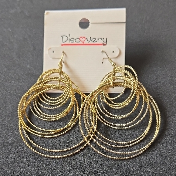 Discovery Gold Hoop Earrings - Picture 1 of 3